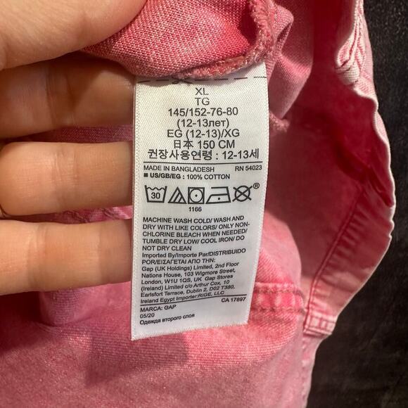 Gap Pink Denim Dress, EUC, Sz XL (12) (145-152cm) (12B) - Picture 6 of 7